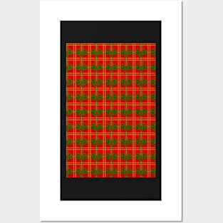 red christmas plaid Posters and Art